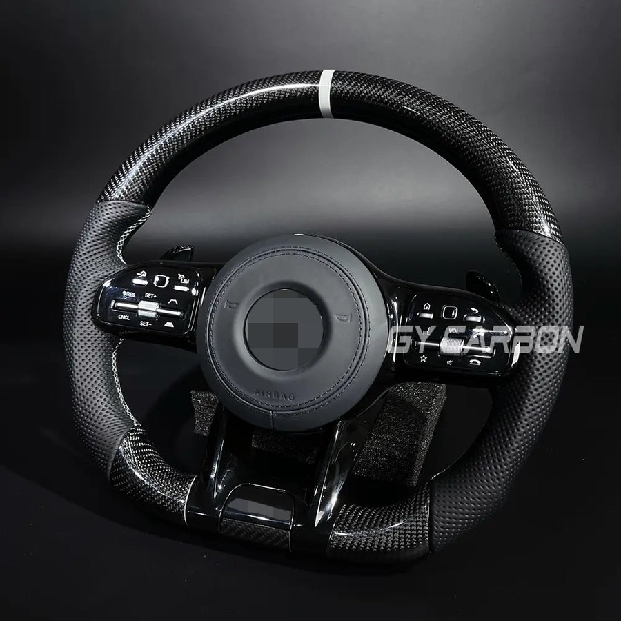 Carbon Fiber Steering Wheel For Mercedes Benz W204 W205 W166 W212 W220 W221 W222 C117 C43 C63 Old Upgrade New
