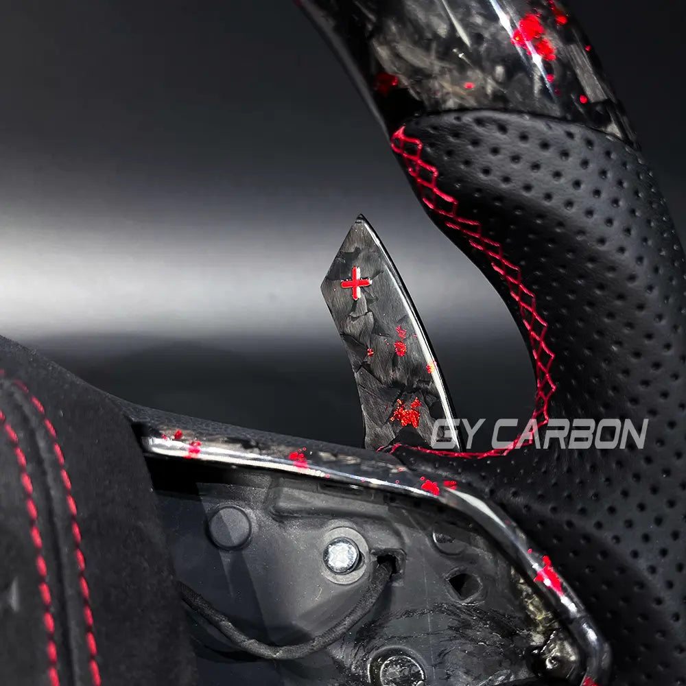 Forged Carbon Fiber Steering Wheel Fit For VW Golf R GTI
